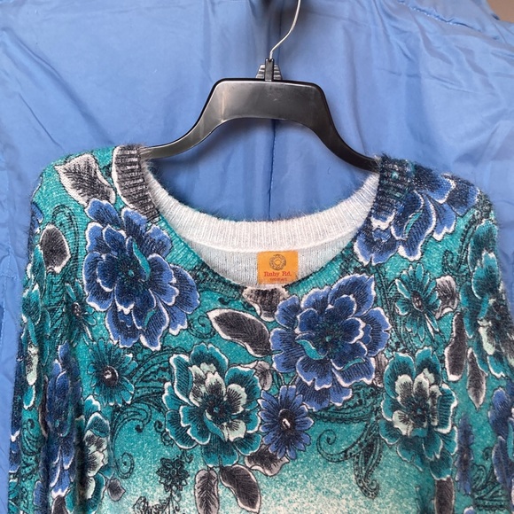 Relisted Ruby Rd sweater floral print ombré fuzzy pullover boho casual office 2X - Picture 16 of 17